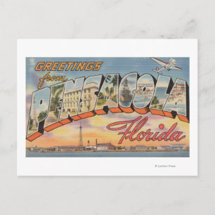 Carte Postale Pensacola, Floride - Grandes Lettres Scènes 2