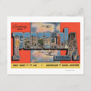 Carte Postale Pensacola, Floride - Scènes de grandes lettres