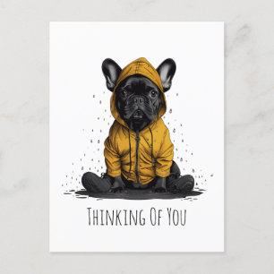 Carte Postale Penser À Vous, Chien-Putain Français Portant Le Ma