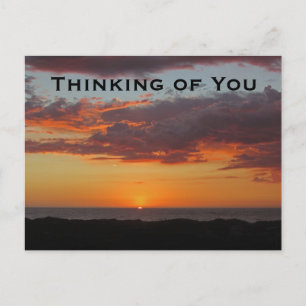 Carte Postale Penser à vous Océan Pacifique Bright Orange Sunset