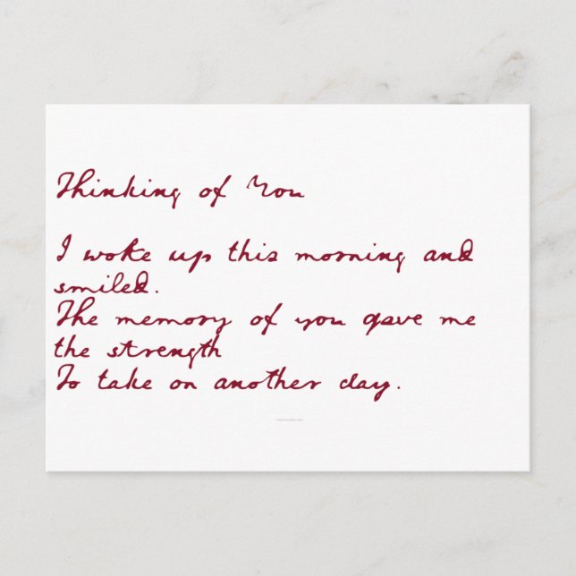 Carte Postale Penser À Vous Poème (Devant)