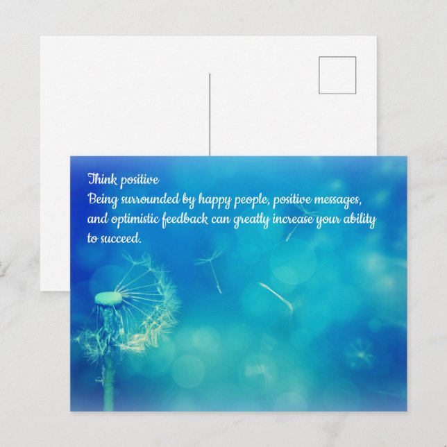 Carte Postale Penser positif (Devant / Derrière)