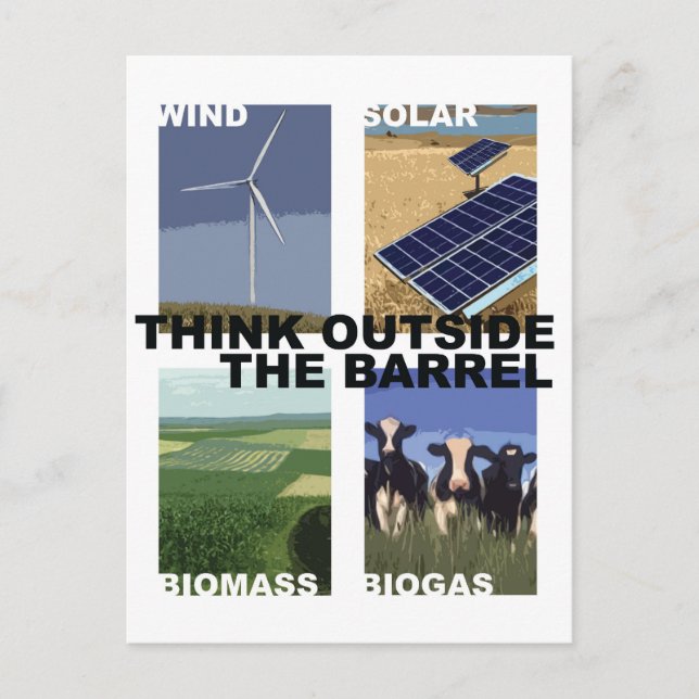 Carte Postale Pensez à l'extérieur du tonneau (Devant)