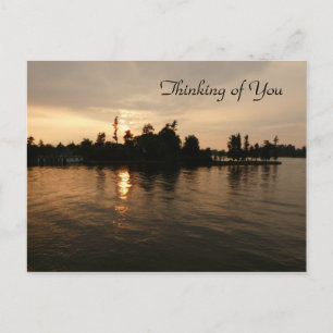 Carte Postale "Pensez à vous" - Coucher de soleil des Mille Îles