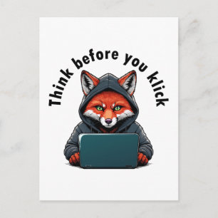 Carte Postale Pensez avant de cliquer - Sécurité informatique