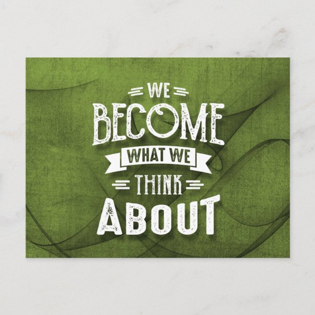 Carte Postale Pensez - Citations Motivationnelles. (Devant)