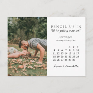 Carte Postale Pensez-nous dans Enregistrer la date Septembre 202