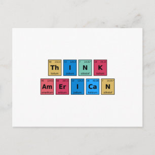 Carte Postale Pensez tableau périodique américain