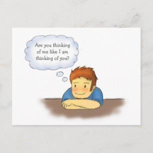 Carte Postale Pensez-vous à moi, Guy pensant à Fille