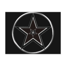 Pentacle noir et argent avec pentagramme inversé
