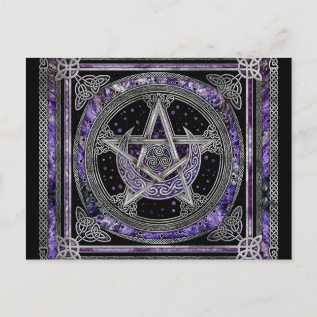 Carte Postale Pentagram Triskelion Amethyst Moon (Devant)