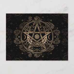 Carte Postale Pentagramme - Or et Noir