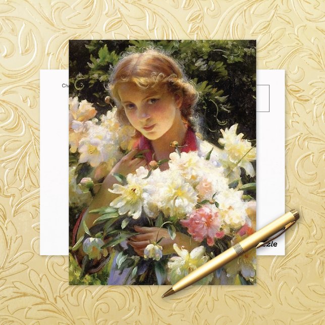 Carte Postale Peonies Charles Courtney Curran (Créateur téléchargé)