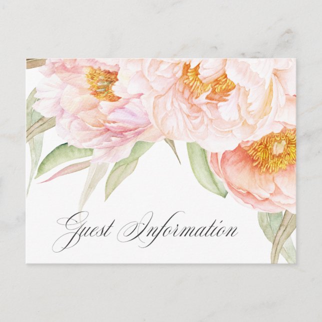 Carte Postale Peonies Roses Luxuriantes Hébergements Floraux (Devant)