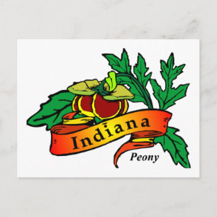 Carte Postale Peony - Fleur d'État de l'Indiana