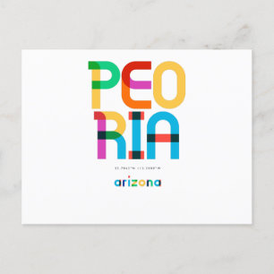 Carte Postale Peoria Arizona Mid Century, Pop Art,