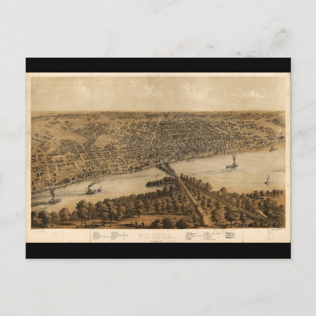 Carte Postale Peoria Illinois (1867) (Devant)