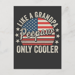 Carte Postale Pépé comme un grand-père mais en plus cool Drapeau