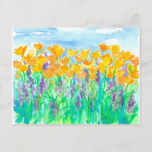 Carte Postale Pépites de Californie Peinture aquarelle