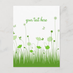 Carte Postale Pépites vertes et blanches - Script de pré