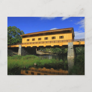 Carte Postale Pepperell MA Nouveau pont couvert Vue de la rivièr