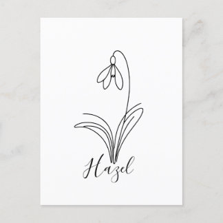 Carte Postale Perce-neige personnalisé de janvier Fleur de naiss