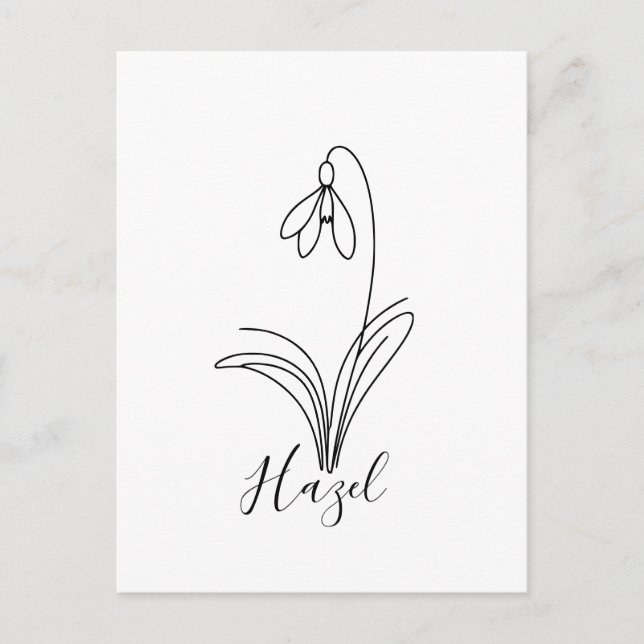 Carte Postale Perce-neige personnalisé de janvier Fleur de naiss (Devant)