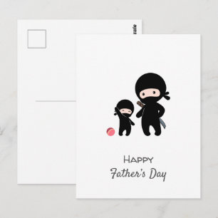 Carte postale père et enfant Ninja