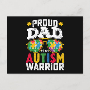 Carte Postale Père Fière D'Une Famille De Guerriers Autistes