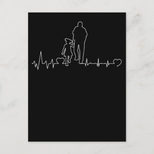 Carte Postale Père Fille Brise-Coeur Papa Bond Enfant