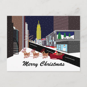 Carte postale père Noël à New York Noël