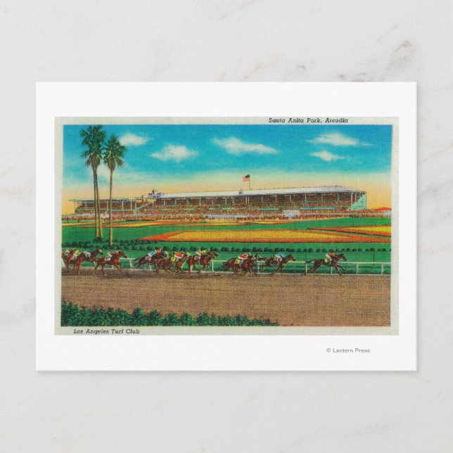 Carte Postale Père Noël Anita Park Horse Races Arcadia, CA (Devant)