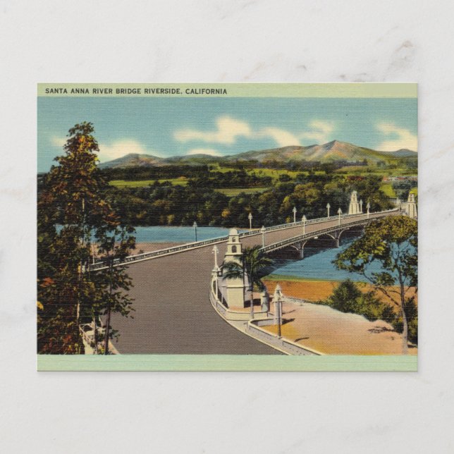 Carte Postale Père Noël Anna River Bridge Riverside, Californie (Devant)