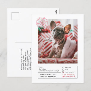 Carte Postale Père Noël Approuvée Naughty ou Nice