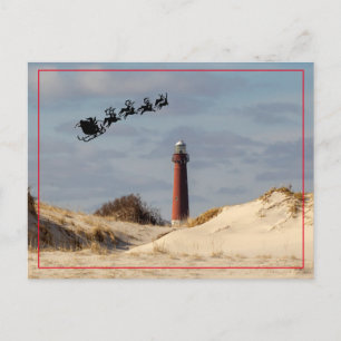 Carte Postale Père Noël Au-Dessus Du Phare De Barnegat