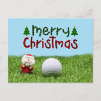 Père Noël avec balle de golf Joyeux Noël golfeur
