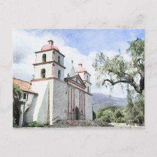 Carte Postale père Noël Barbara Mission Watercolor