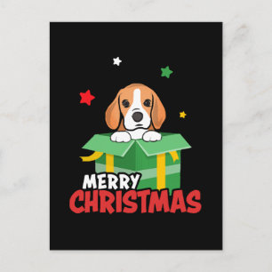 Carte Postale Père Noël Beagle Amoureux de Chien Joyeux Noël Xma