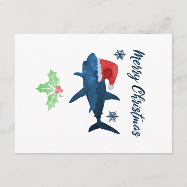 Carte Postale Père Noël Christmas Shark (Devant)