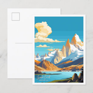 Carte Postale Père Noël Cruz Argentina Voyage illustration Vinta