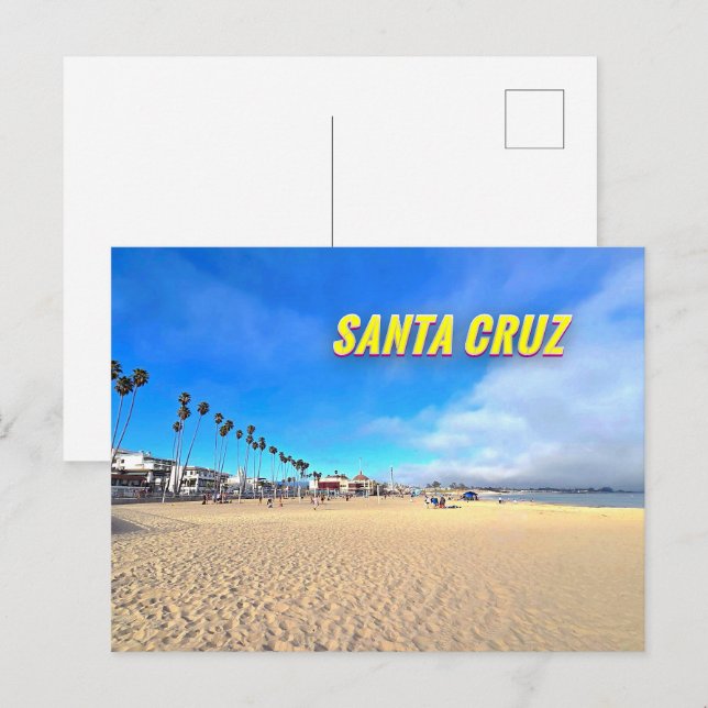 Carte Postale Père Noël Cruz Beach Boardwalk California (Devant / Derrière)