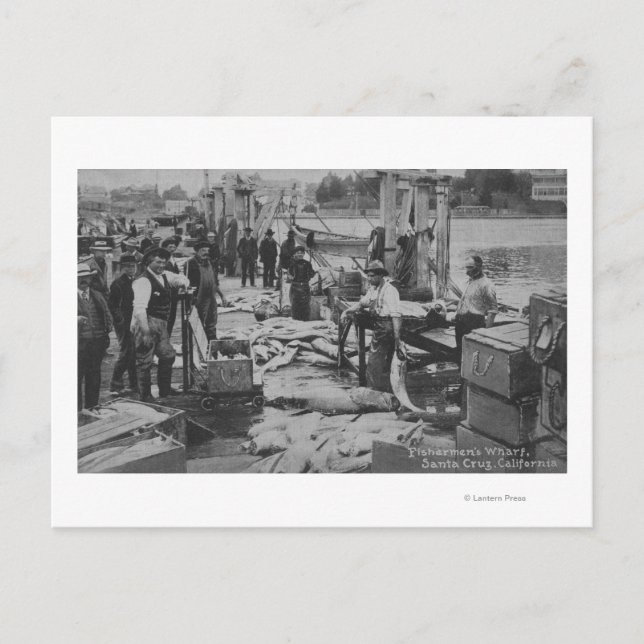 Carte Postale Père Noël Cruz, CA - Scène de quai des pêcheurs (Devant)