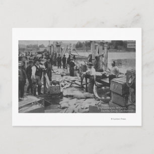 Carte Postale Père Noël Cruz, CA - Scène de quai des pêcheurs