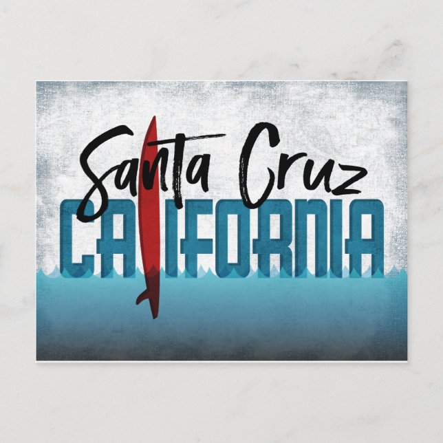 Carte postale père Noël Cruz California Surboard (Devant)