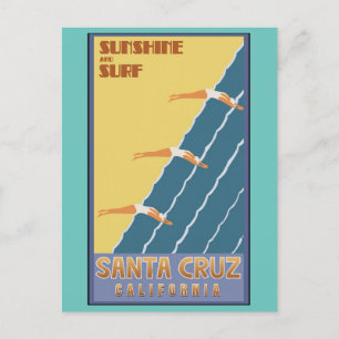 Carte Postale père Noël Cruz California Travel