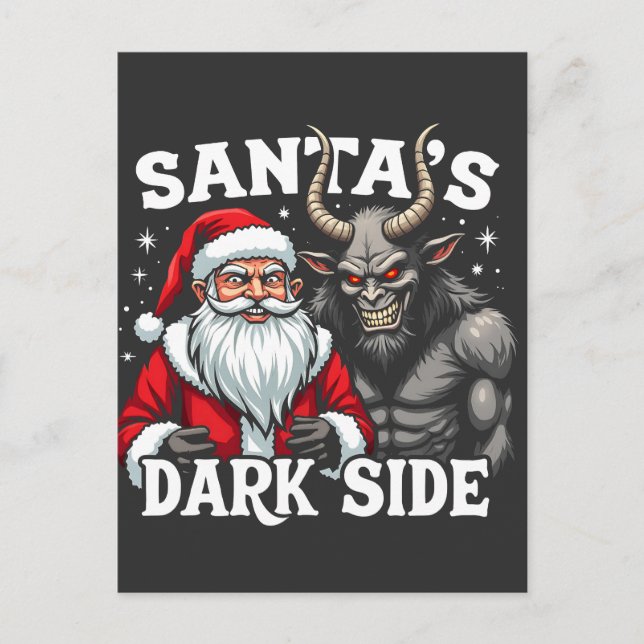 Carte Postale Père Noël Dark Side Christmas Evil Krampus (Devant)