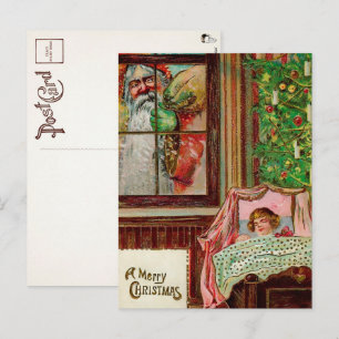 Carte postale Père Noël de la fenêtre victorienne