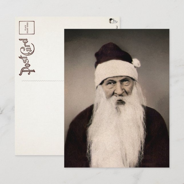 Carte postale Père Noël Déplaisant vintage (Devant / Derrière)