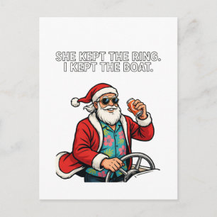 Carte Postale Père Noël Divorce Garde Humour Drôle Vacances Noël