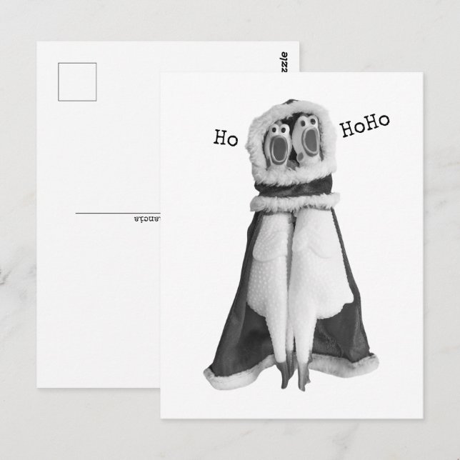 Carte postale Père Noël en caoutchouc (Devant / Derrière)